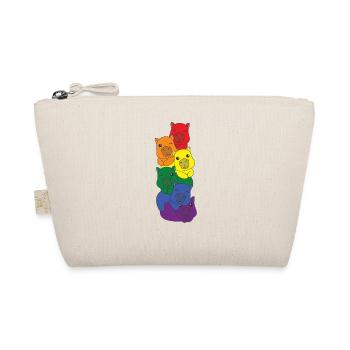Regenbogen Flag Pride LGBTQ süßer Capybara Stapel - Bio-Täschchen - Natur - Vorne