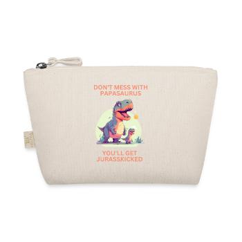 Funny Papa Papasaurus Dino Dinosaur Gift - Organic Pouch - nature - Front