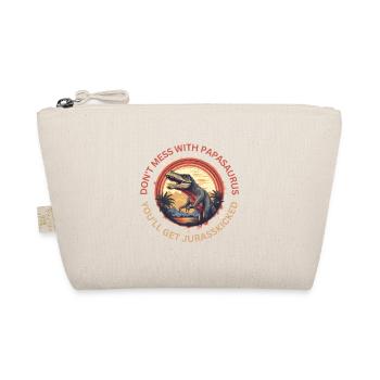 Funny Papa Papasaurus Dino Dinosaur Gift - Organic Pouch - nature - Front