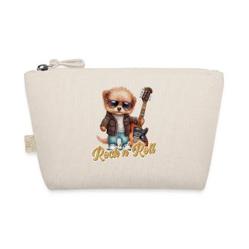 Funny Dog with Electric Guitar Rock 'n' Roll - Organic Pouch - nature - Front
