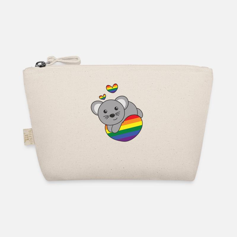 Drapeau arc-en-ciel Pride LGBTQ Mignon souris amour Trousse biologique