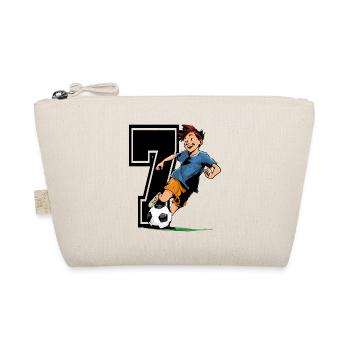 7 Year Old Footballer & Soccer Children's Birthday Party - Organic Pouch - nature - Front