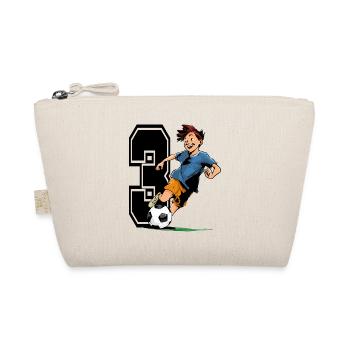 Footballeur de 3 ans et fête d’anniversaire des enfants de football - Trousse biologique - nature - Devant