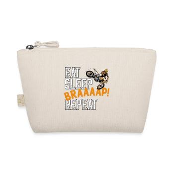 Motocross Eat Sleep Braaaap! repeat saying - Organic Pouch - nature - Front