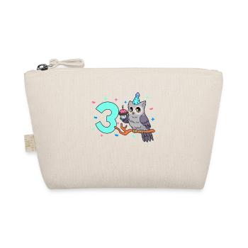 With Owl - Children's Birthday 3 Years - Organic Pouch - nature - Front