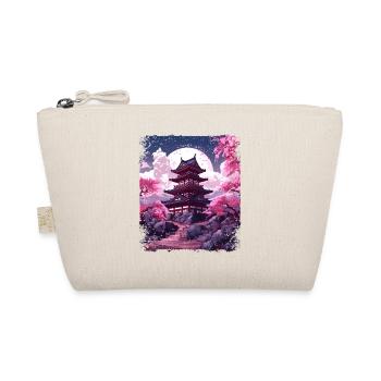 Cherry Blossom Sakura Tree in a Temple Vaporwave - Organic Pouch - nature - Front