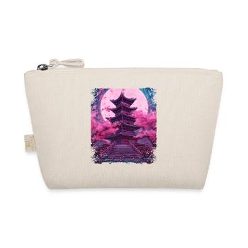 Cherry Blossom Sakura Tree in a Temple Vaporwave - Organic Pouch - nature - Front