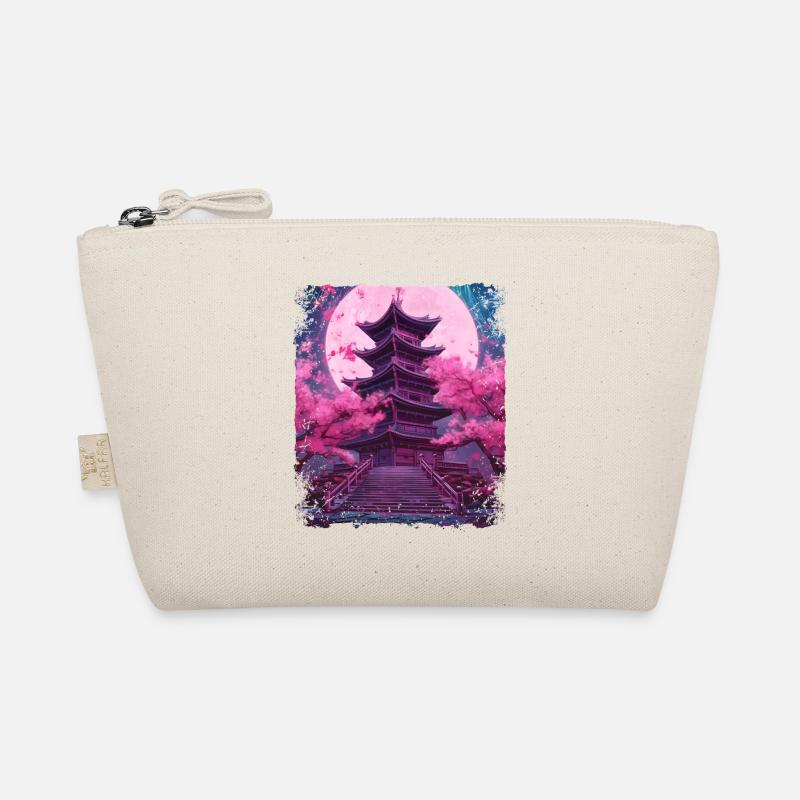 Sakura en fleurs de cerisier dans un temple Vaporwave - Trousse biologique - nature