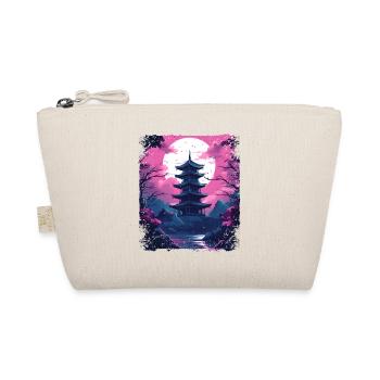 Sakura Cherry Blossom Tree in a Temple Vaporwave - Organic Pouch - nature - Front