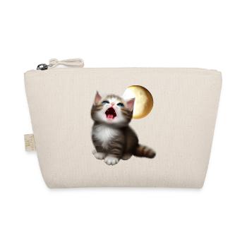Cat meowing to the moon - Organic Pouch - nature - Front