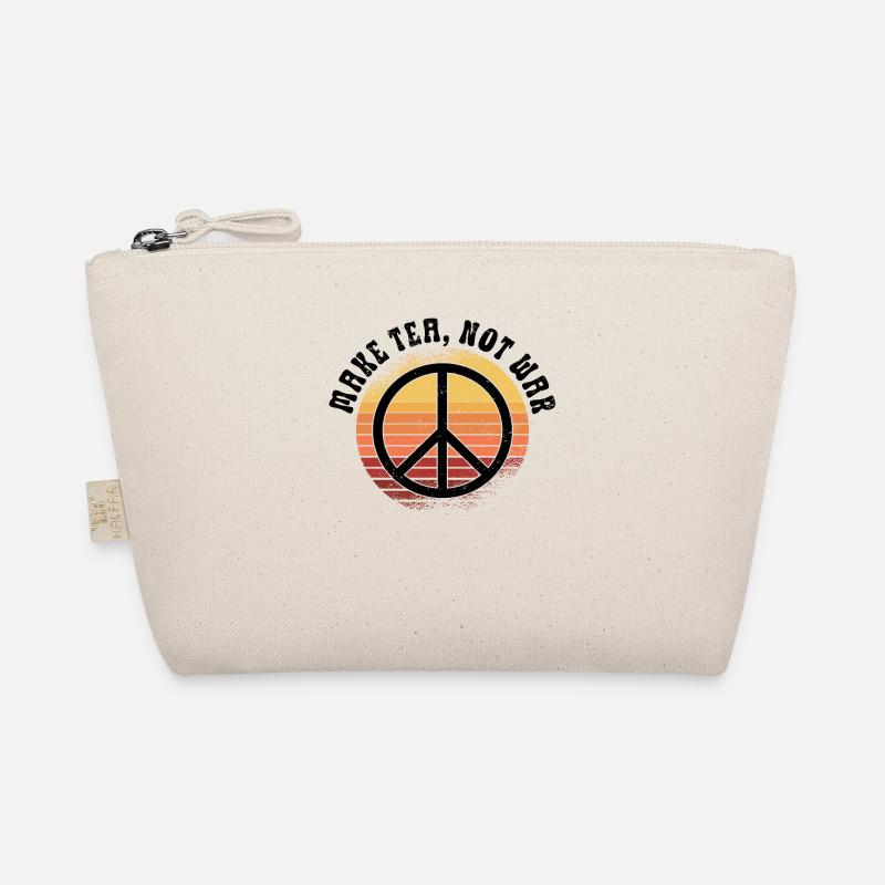 Hippie Peace Zeichen Frieden Blumen Blumenkind Bio-Täschchen