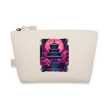 Vaporwave Cherry Blossom Sakura Tree in a Temple - Organic Pouch - nature - Front