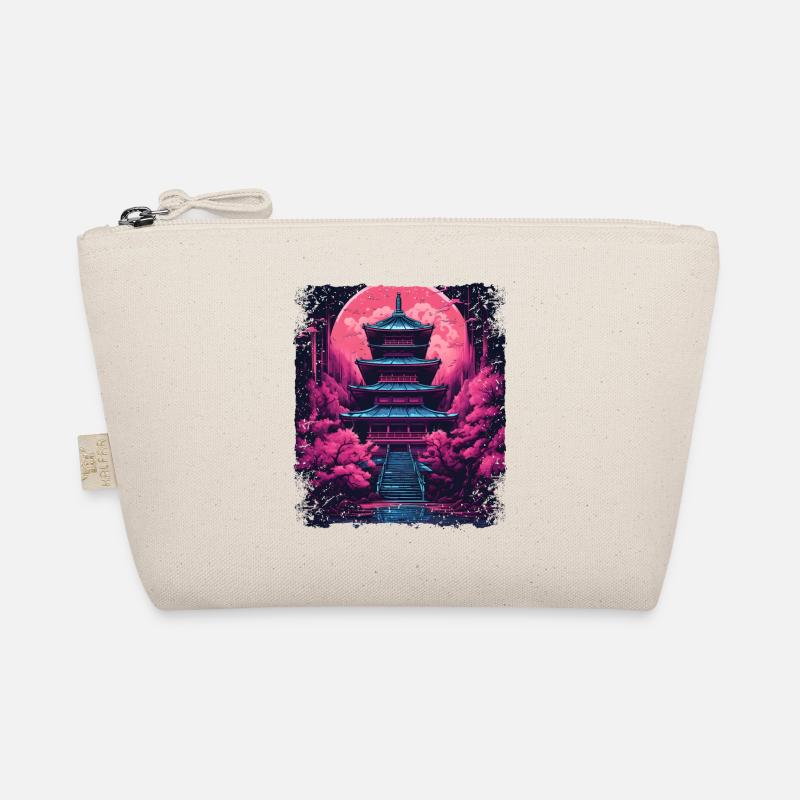 Vaporwave Cherry Blossom Sakura Tree dans un temple Trousse biologique