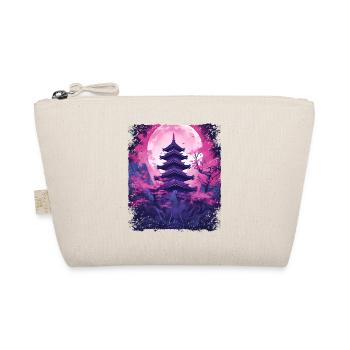 Cherry Blossom Sakura Vaporwave Tree in a Temple - Organic Pouch - nature - Front