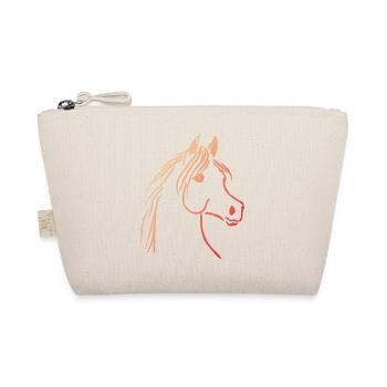 Horse with orange gradient line - Organic Pouch - nature - Front