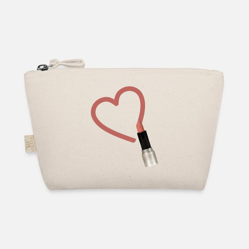 Lippenstift malt Herz Bio-Täschchen