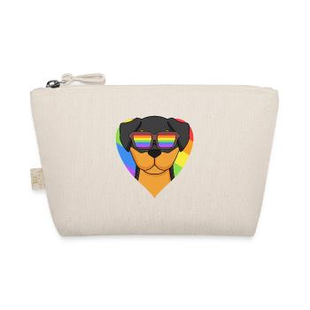 Rainbow - Chien Rottweiler avec lunettes et coeur - Trousse biologique - nature - Devant