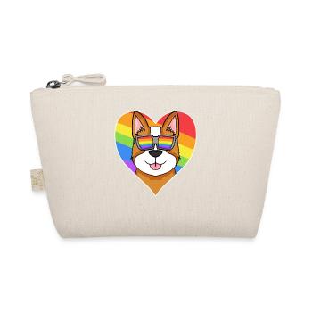 Rainbow - Dog Welsh Corgi Pembroke with glasses - Organic Pouch - nature - Front