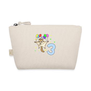 With flying squirrels - children's birthday 3 years - Organic Pouch - nature - Front