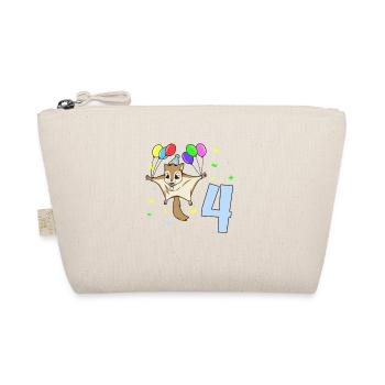 With flying squirrels - children's birthday 4 years - Organic Pouch - nature - Front