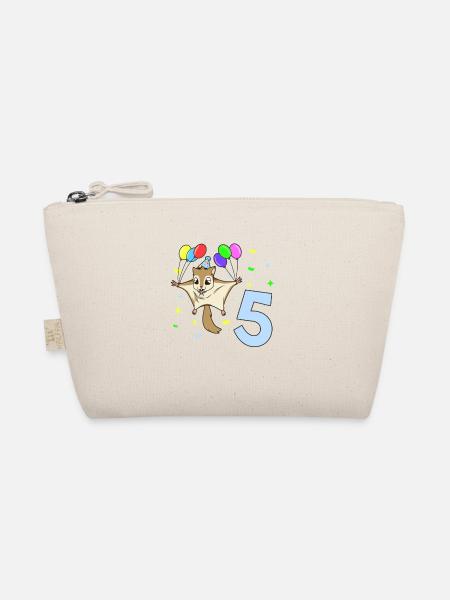 Mit Flughörnchen - Kinder Geburtstag 5 Jahre - Bio-Täschchen - Natur