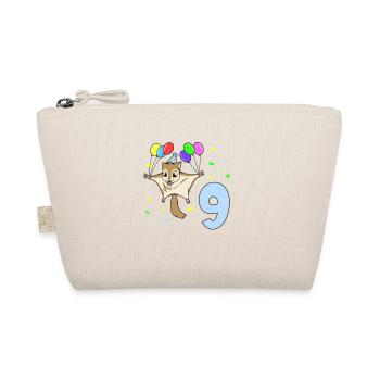 With flying squirrels - children's birthday 9 years - Organic Pouch - nature - Front