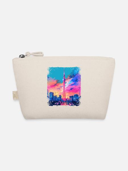Ästhetischer japanischer Skytree Tokyo Vaporwave Sight - Bio-Täschchen - Natur