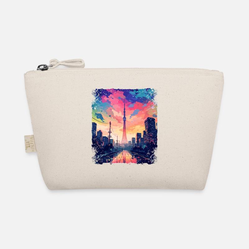 Vaporwave Japanese Aesthetic Skytree Tokyo Sight Organic Pouch