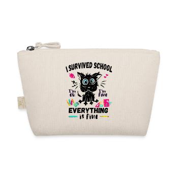 Last day of school, I survived School - Organic Pouch - nature - Front