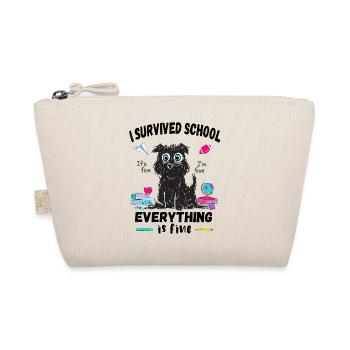 Last day of school, I survived School - Organic Pouch - nature - Front