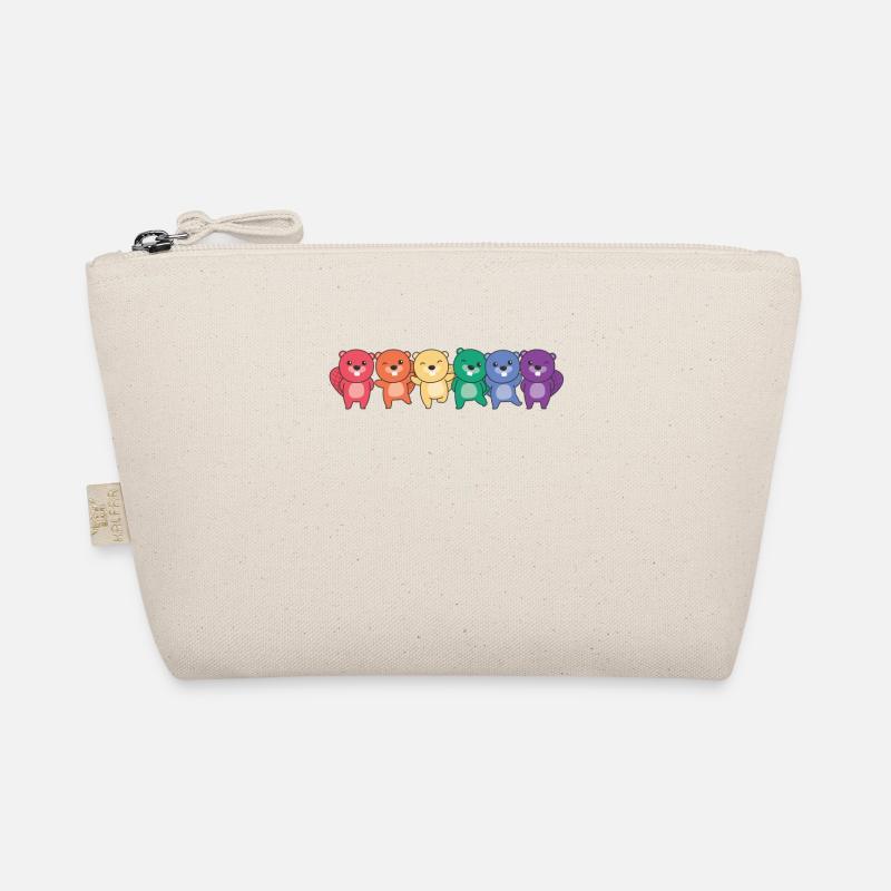 Regenbogen Biber Flag Pride LGBTQ süße Biber - Bio-Täschchen - Natur