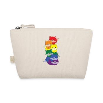 Rainbow Flag Pride LGBTQ Cute Fox Stack - Organic Pouch - nature - Front