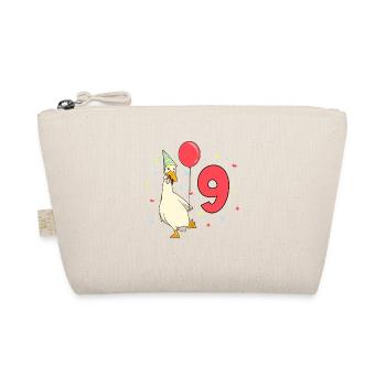 Mit Laufente - Kinder Geburtstag 9 Jahre - Bio-Täschchen - Natur - Vorne