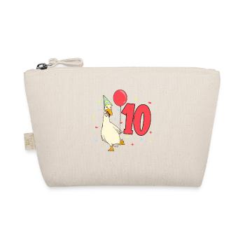 Mit Laufente - Kinder Geburtstag 10 Jahre - Bio-Täschchen - Natur - Vorne
