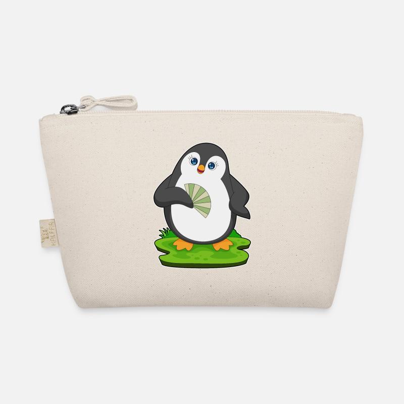 Pinguin Handventilator - Bio-Täschchen - Natur
