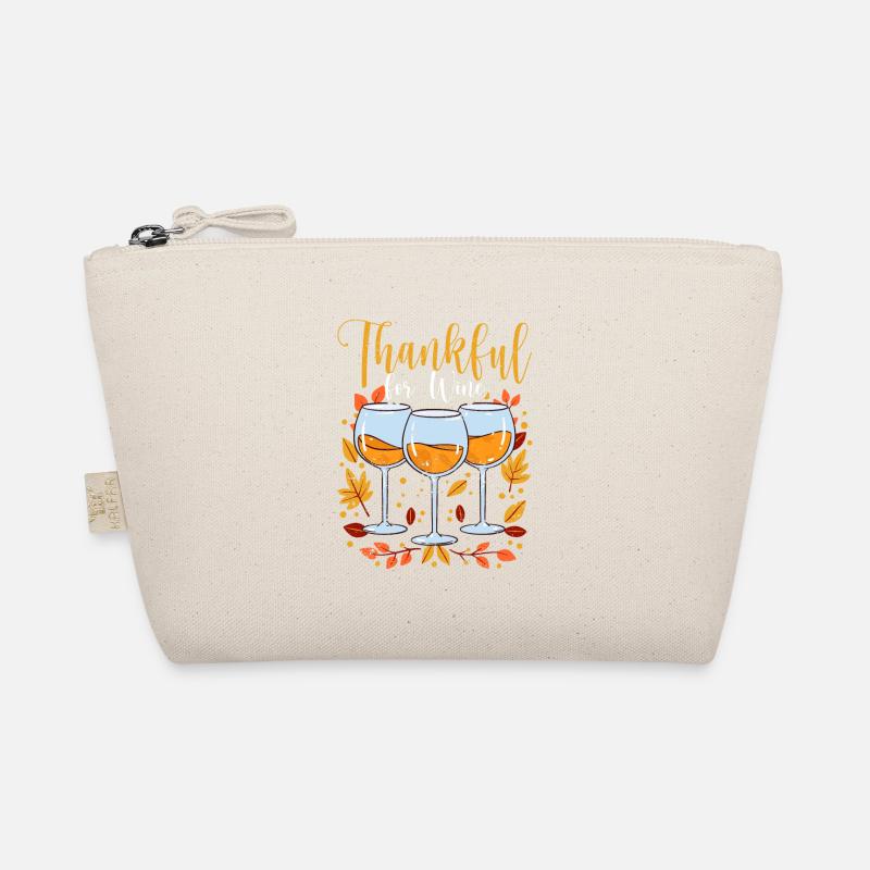 Thankful for Wine Funny Thanksgiving Dinner Fall Organic Pouch