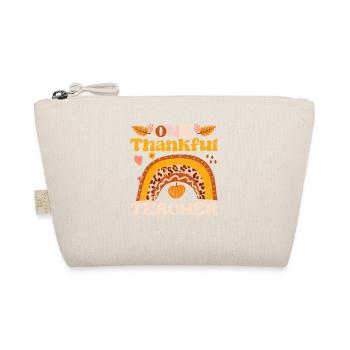 A Grateful Teacher Autumn Rainbow Thanks - Organic Pouch - nature - Front