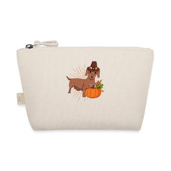 Pilgrim Dachshund Pumpkin feuilles Thanksgiving - Trousse biologique - nature - Devant