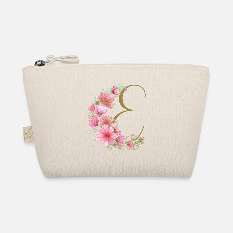 Flower tendril with letter E Organic Pouch