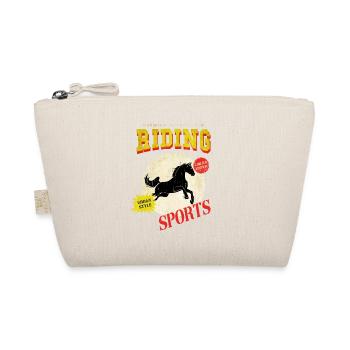 Riding Horse Rider Jumping Sport Vintage Retro - Organic Pouch - nature - Front