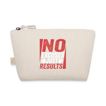 No Excuses Just Results Workout Training Weight Li - Organic Pouch - nature - Front