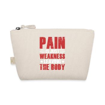 Pain Is Just Weakness Weight Lifting Workout Train - Bio-Täschchen - Natur - Vorne