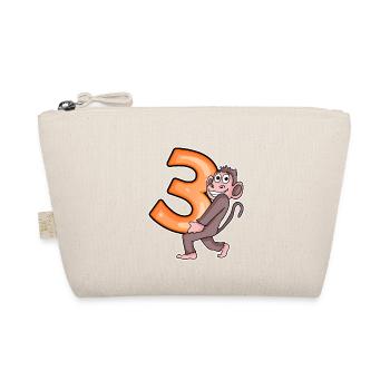 3 birthday 3 years old with animal motif - three - Organic Pouch - nature - Front