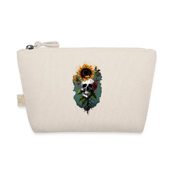 Totenkopf Sonnenblume Blumen Dekorieren Cool Rad Tech Wortspiel - Bio-Täschchen - Natur - Vorne