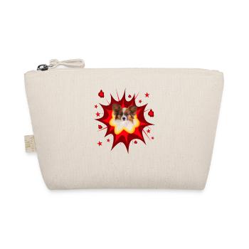 Comic Dog Design - Pow - Chihuahua - Organic Pouch - nature - Front