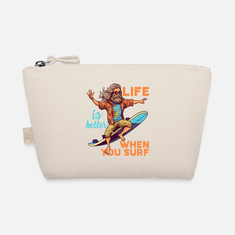 Cool hippie avec planche de surf - cadeau surfeur Trousse biologique
