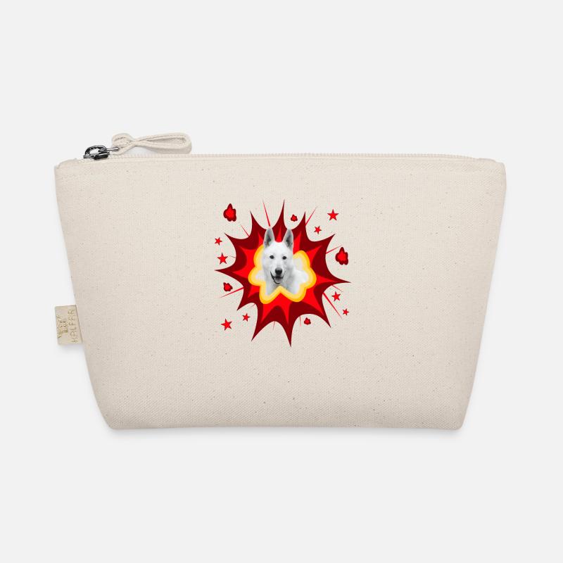 Comic Dog Design - Pow - White Shepherd Organic Pouch