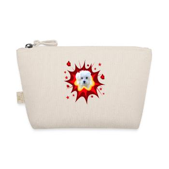 Comic Dog Design - Pow - Maltese - Organic Pouch - nature - Front