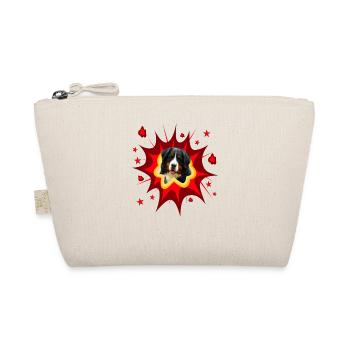 Comic Dog Design - Pow - Bernese Mountain Dog - Organic Pouch - nature - Front