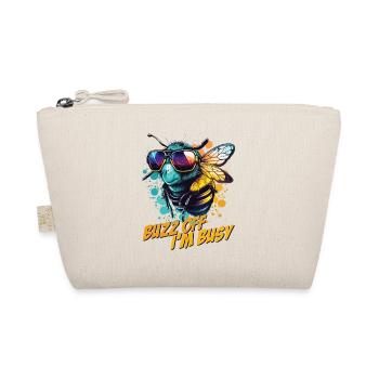 Hummel mit Sonnenbrille Buzz Off I'm Busy - Bio-Täschchen - Natur - Vorne
